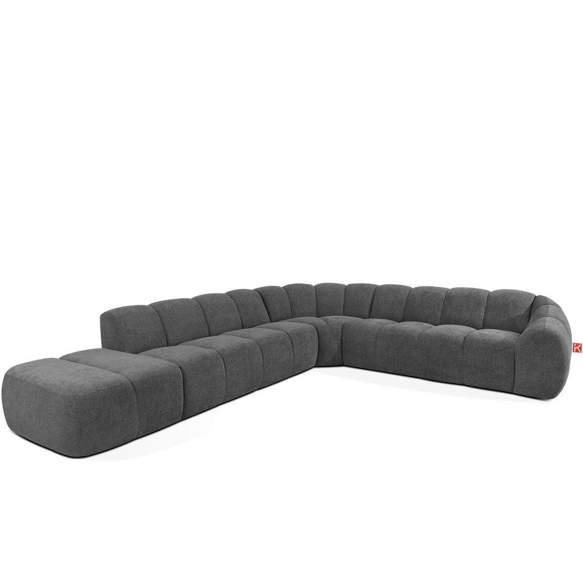 ECKSOFA LINKS FLAVA, Aschgrau - Grau, Holz/Holzwerkstoff (310/354cm) - KONSIMO®
