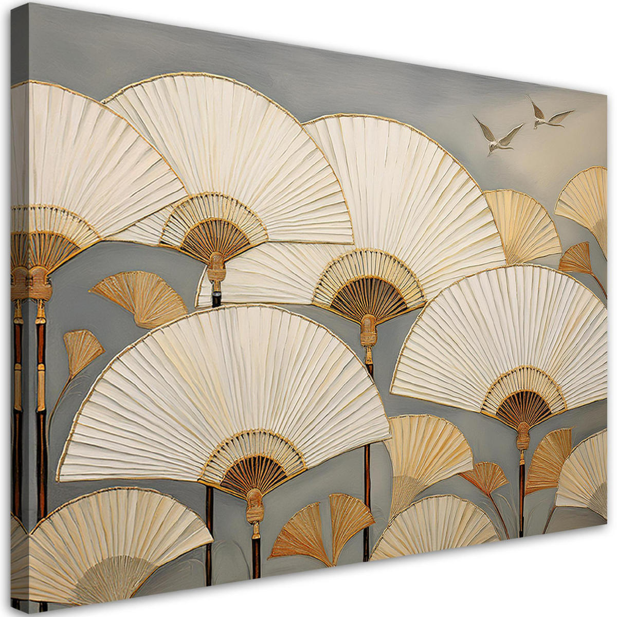 WANDBILD japanische fächer - Beige, Textil (60/40cm) - Feeby