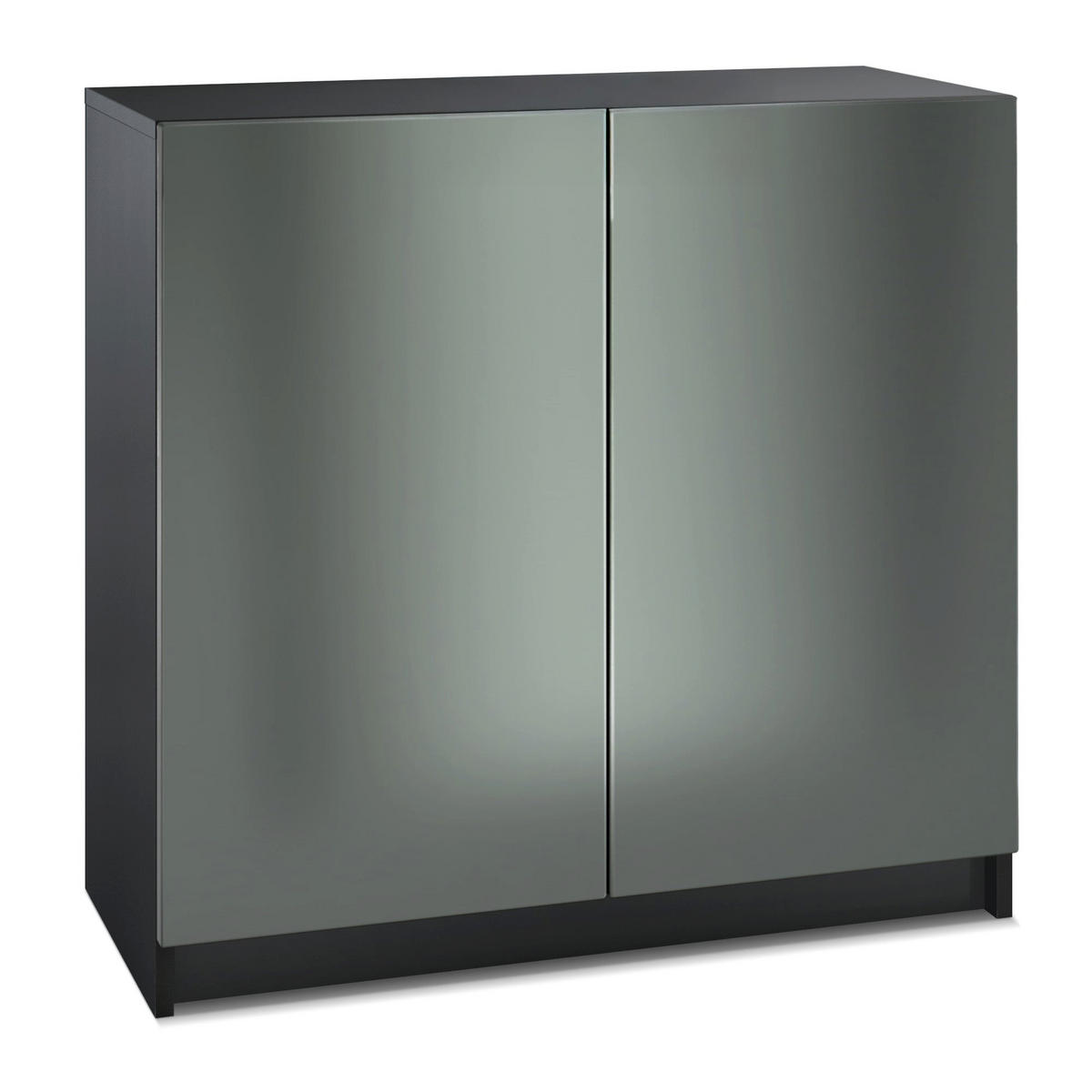 KOMMODE Elona, Büroschrank mit Soft-Close & Push-to-Open, Aktenschrank, Home Office & Büro, Schwarz/Anthrazit matt (82 x 78 x 37 cm) - Anthrazit, Holzwerkstoff (82/78/37cm) - InnoFurn