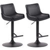 BARHOCKER 2er Set Lederlook schwarz - Schwarz, Textil/Metall (43/90/50cm) - CLP