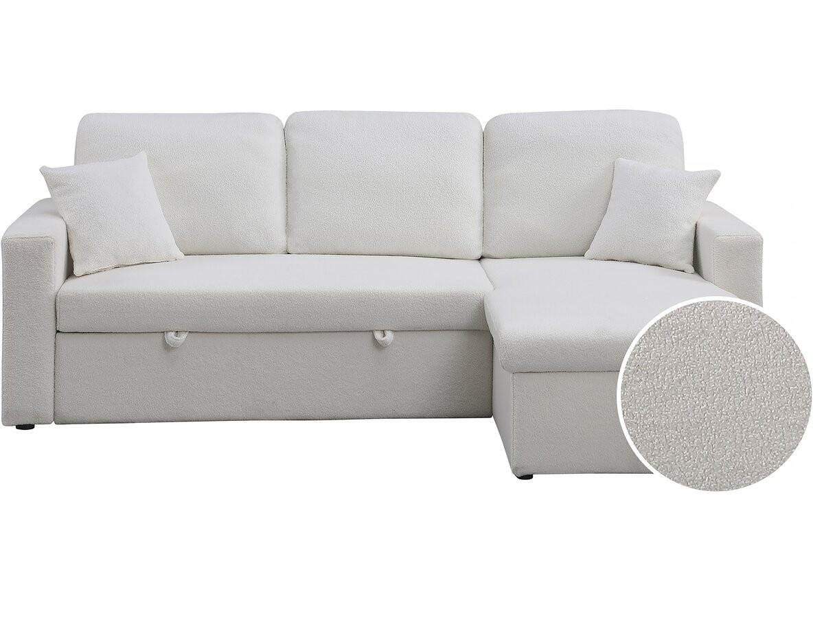 ECKSCHLAFSOFA Alain Weiß - Weiß, Textil (221/145cm) - Habitat Garten