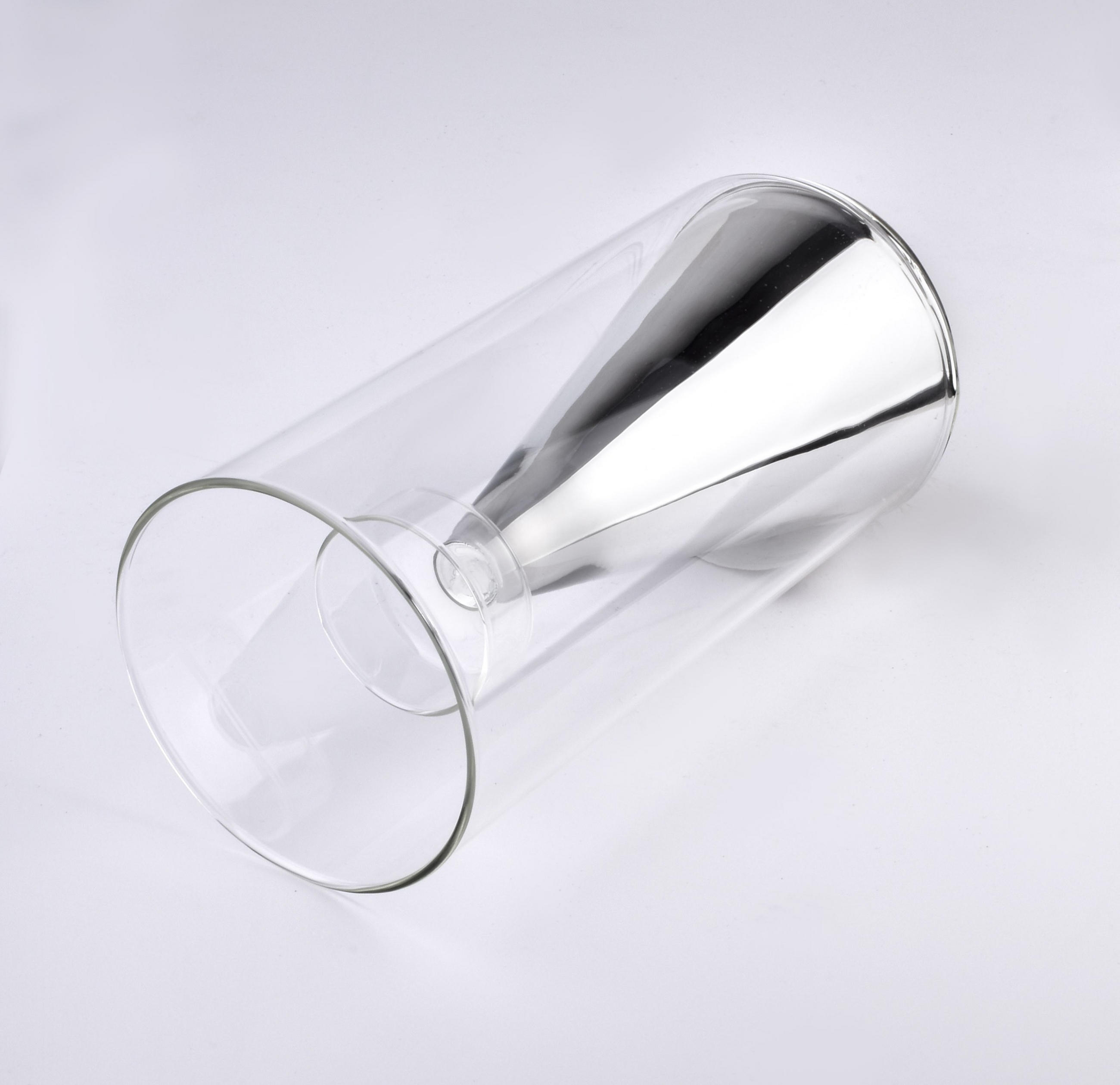 KERZENHALTER Rita Silber 12/12/25 cm Glas - Silberfarben, Glas (12/25/12cm) - Mondex