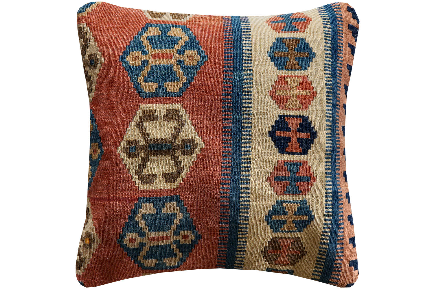 KELIM-KISSEN Mehrfarbig 50/50 cm Schurwolle - Multicolor, Textil (50/50cm) - Looma