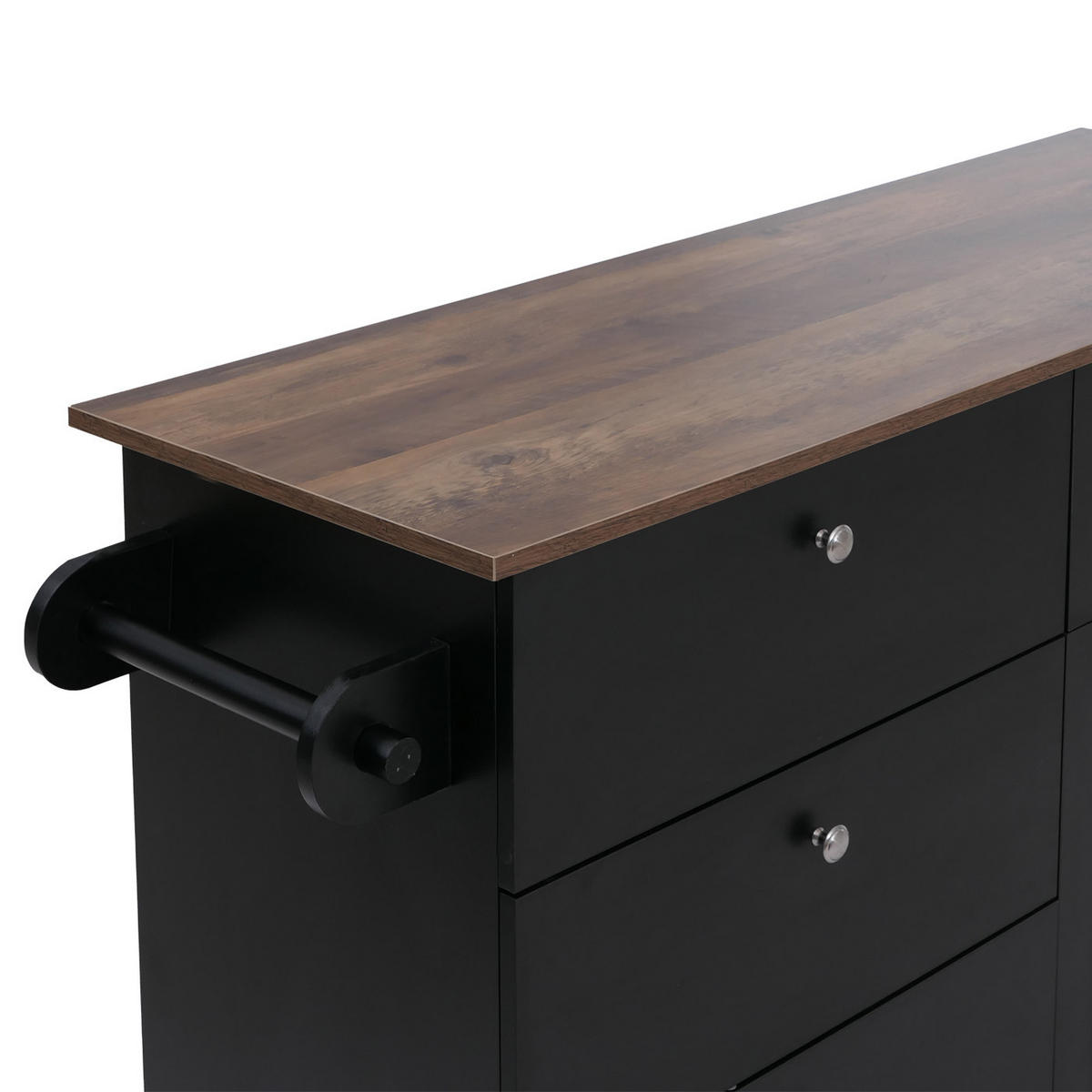 KÜCHENINSEL Schwarz, Braun - Schwarz/Braun, Holz (131/90/47cm) - MCW