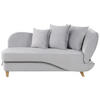 CHAISELONGUE Samtstoff hellgrau mit Bettkasten rechtsseitig Meri - Hellgrau/Grau, Textil (156/73/69cm) - Beliani