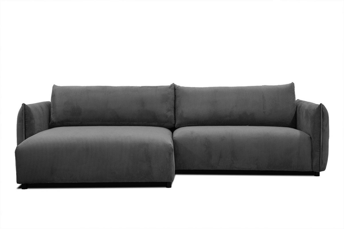 ECKSOFA TAUER 5-Sitzer, dunkelgrau - Dunkelgrau/Schwarz, Holzwerkstoff/Kunststoff (174/292cm) - Courtois Laville