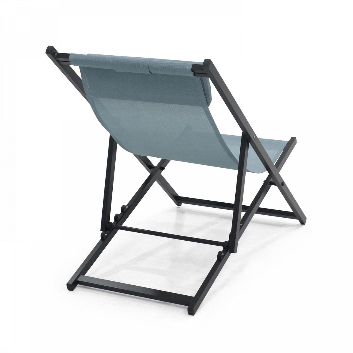 LIEGESTUHL 2-tlg., Blau - Blau, Metall (61/74/102cm) - Oviala