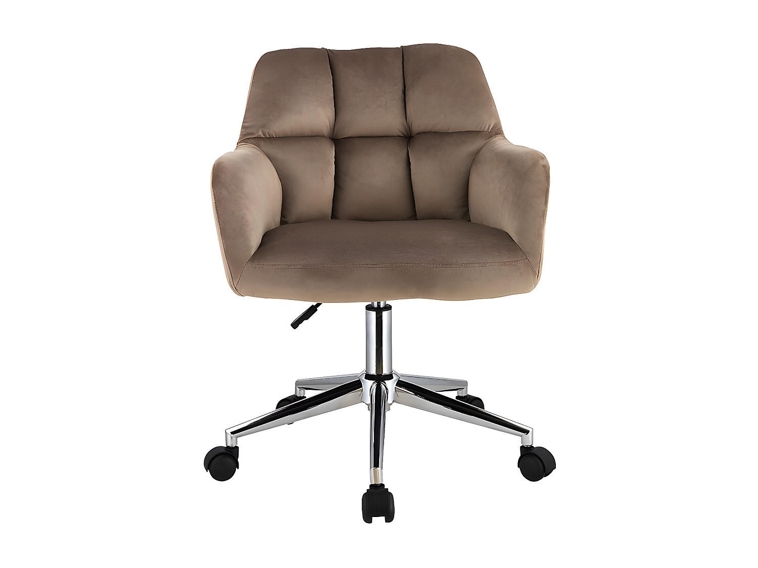BÜROSTUHL ohne Armlehnen - 59 cm x 60 cm - samt - beige Pega - Beige, Textil/Metall (59/86/60cm) - Vente-Unique