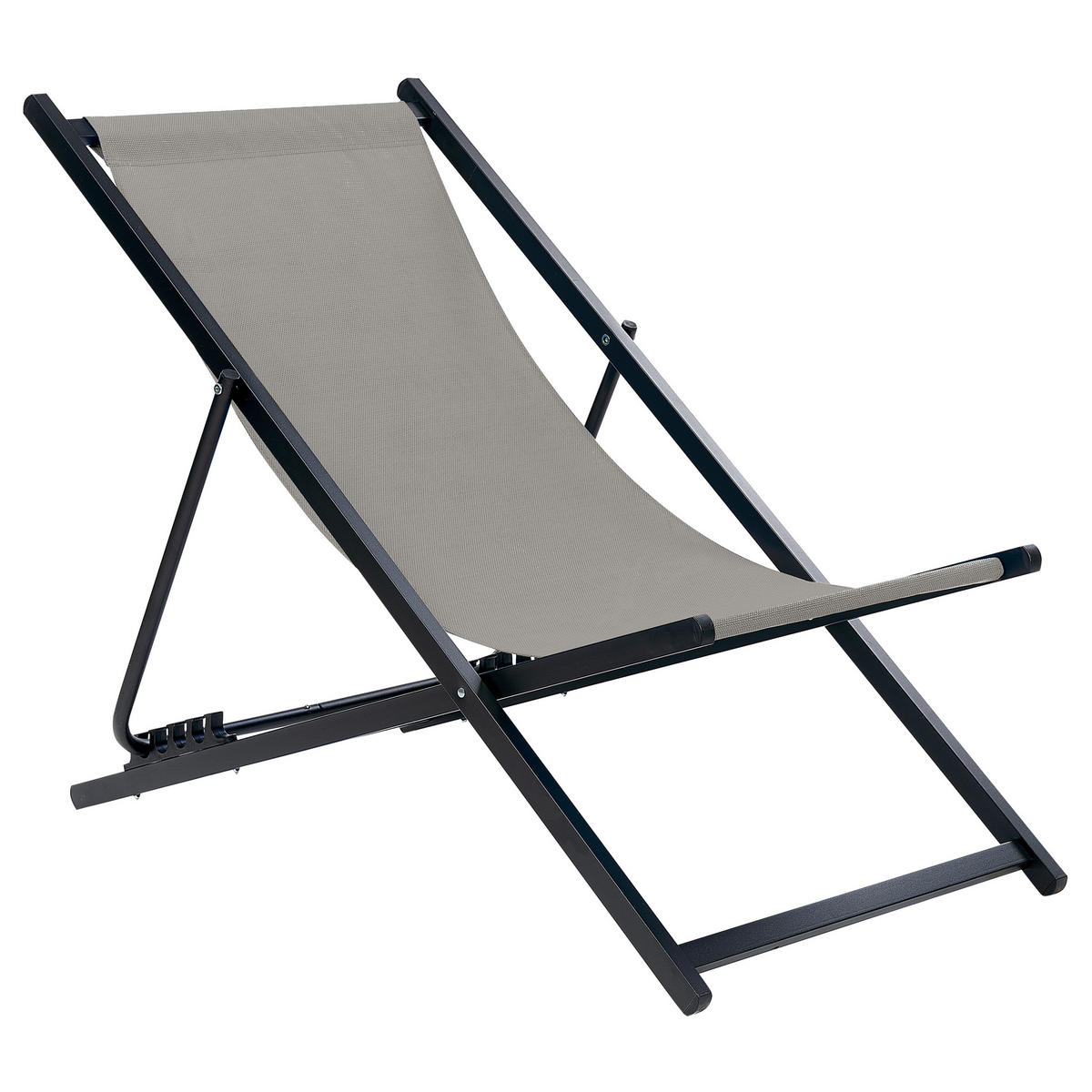 GARTENLIEGE schwarz/grau Locri II - Schwarz/Grau, Metall (60/79/95cm) - Beliani