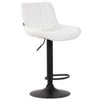 BARHOCKER Lento, Gestell schwarz, Kunstleder Weiß - Schwarz/Weiß, Kunststoff/Textil (50/100/50cm) - TPFLiving