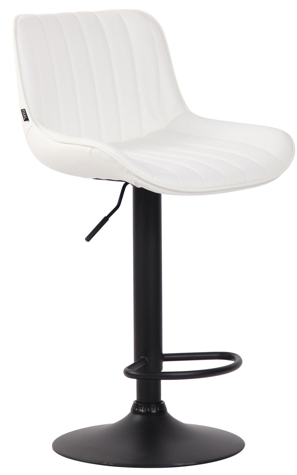 BARHOCKER Lento, Gestell schwarz, Kunstleder Weiß - Schwarz/Weiß, Kunststoff/Textil (50/100/50cm) - TPFLiving