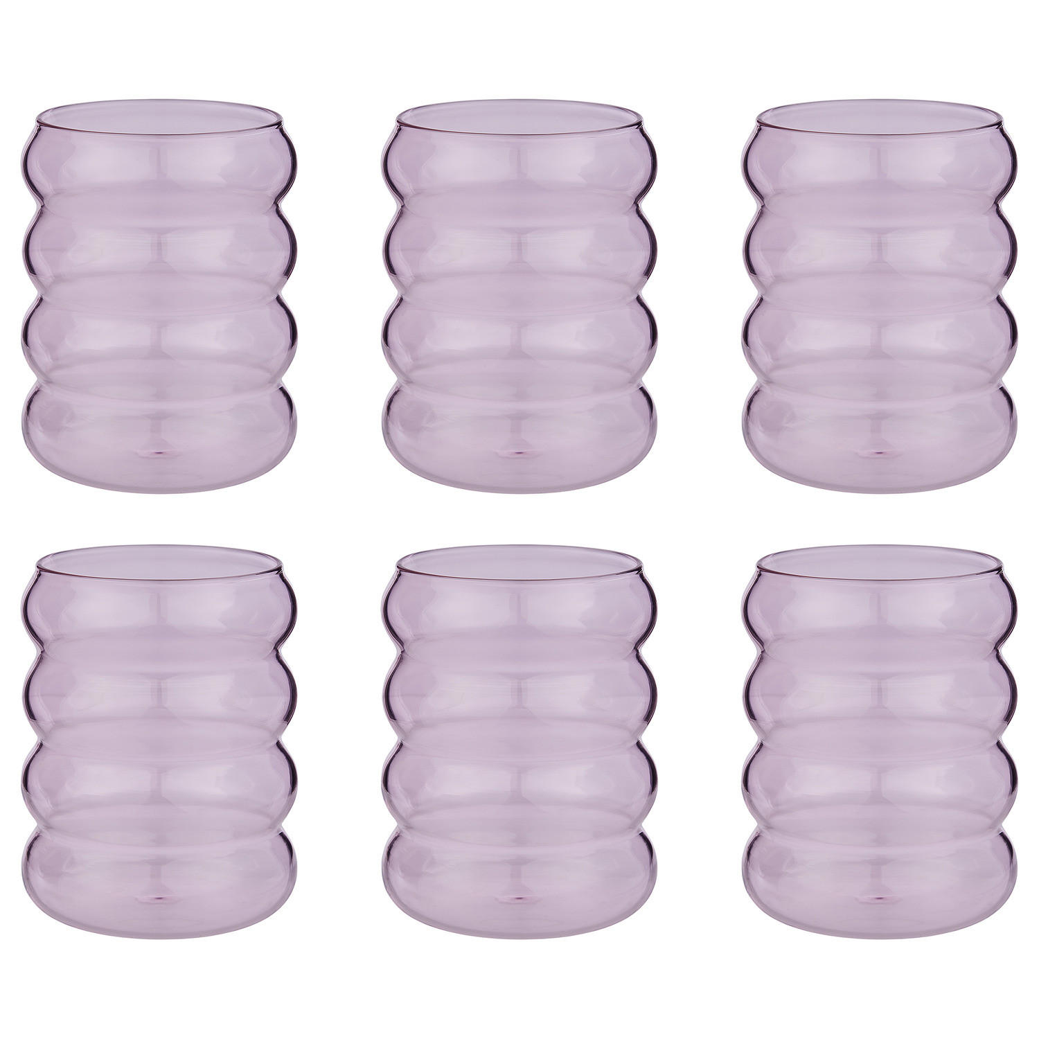 TRINKGLAS (6er Set) Hoop - Pink, Glas (0.35L) - Butlers
