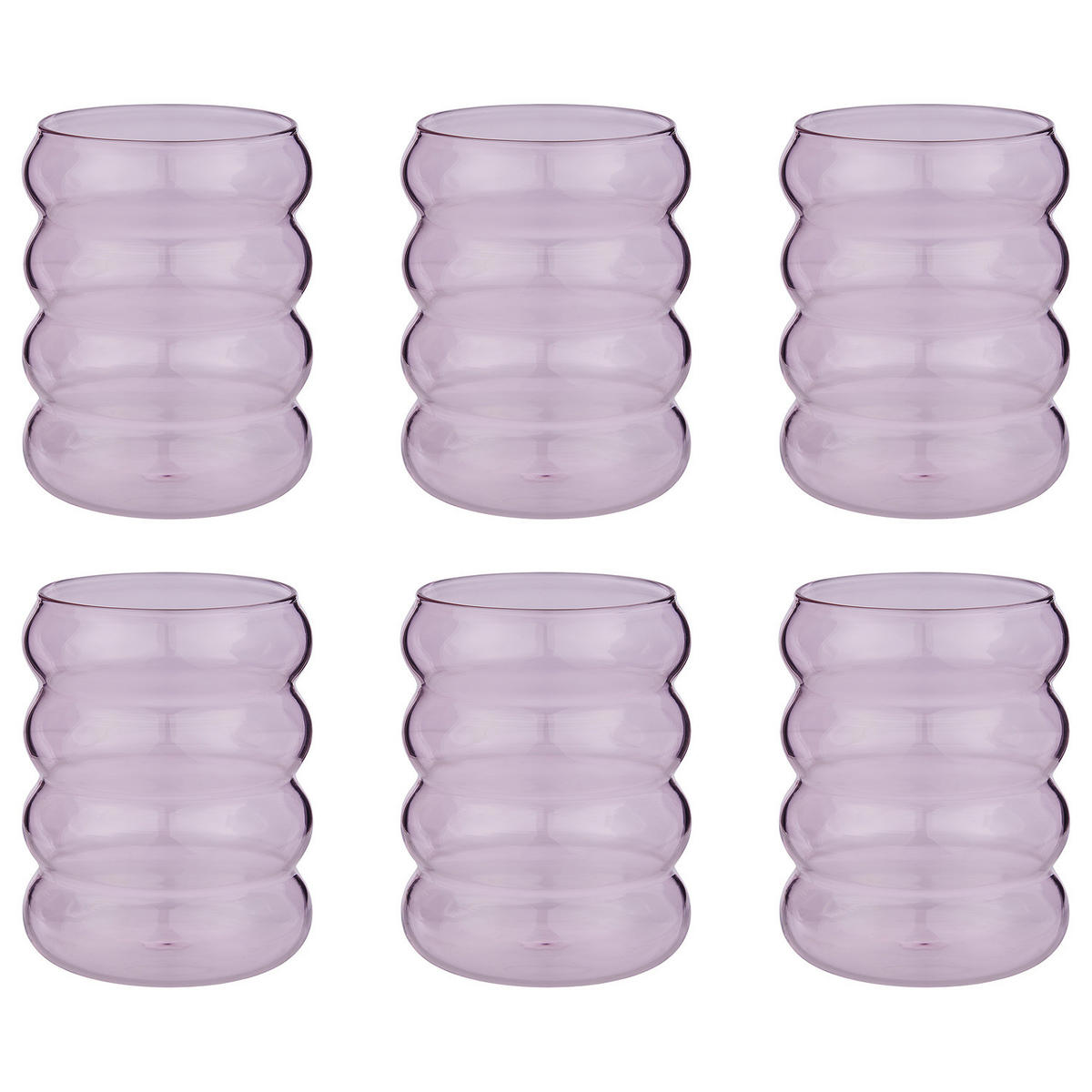 TRINKGLAS (6er Set) Hoop - Pink, Glas (0.35L) - Butlers