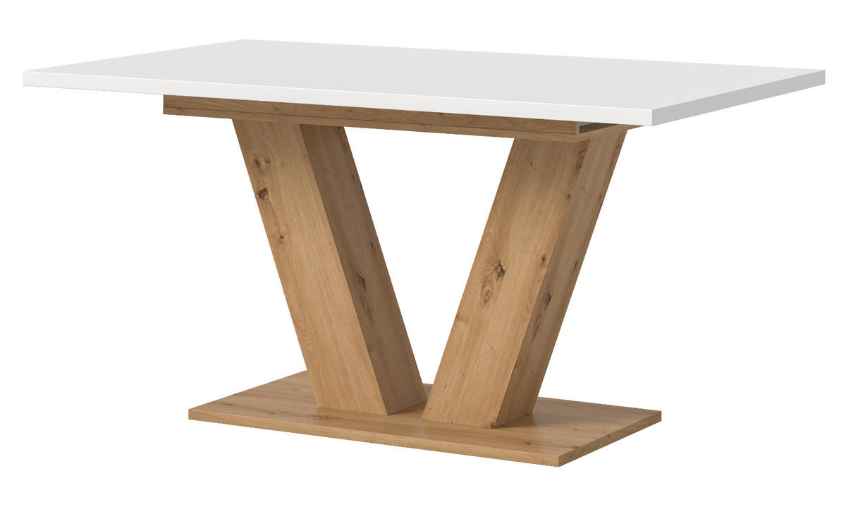 ESSTISCH weiß, Eiche Artisan, Küchentisch ausziehbar 150 - 190 cm - Eiche Artisan/Weiß, Holzwerkstoff/Metall (150/90/76cm) - Inn.Furn
