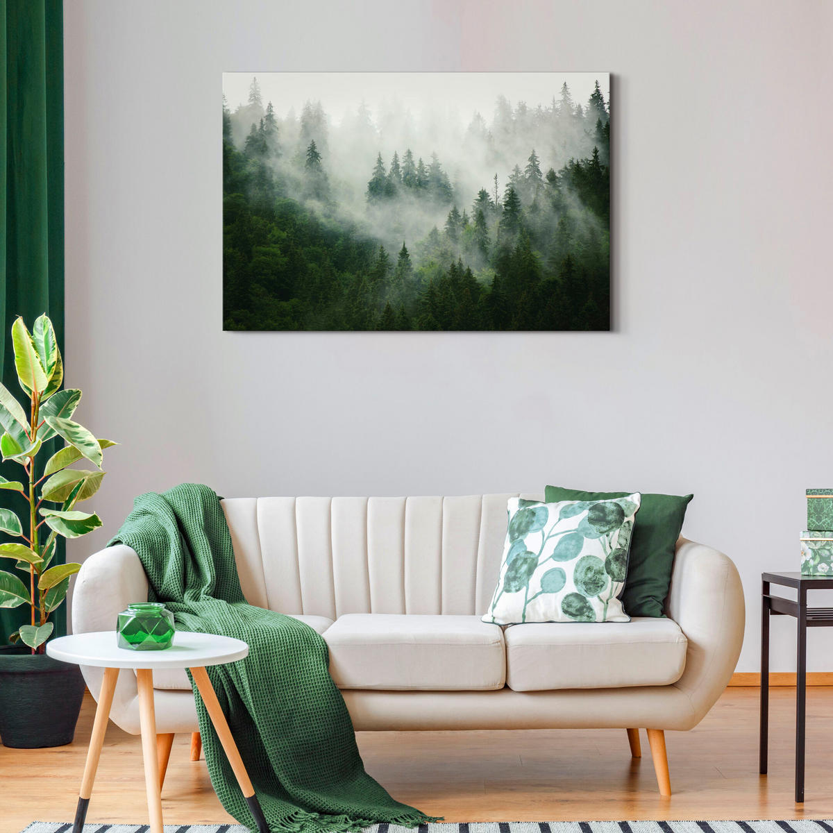 LEINWANDBILD Wald 90x60 cm - Multicolor, Holz (90/60cm) - LUMASOUL