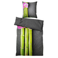 BETTWÄSCHE 2-teilig Asia - Dunkelgrau, Naturmaterialien (135/200cm) - Sanilo