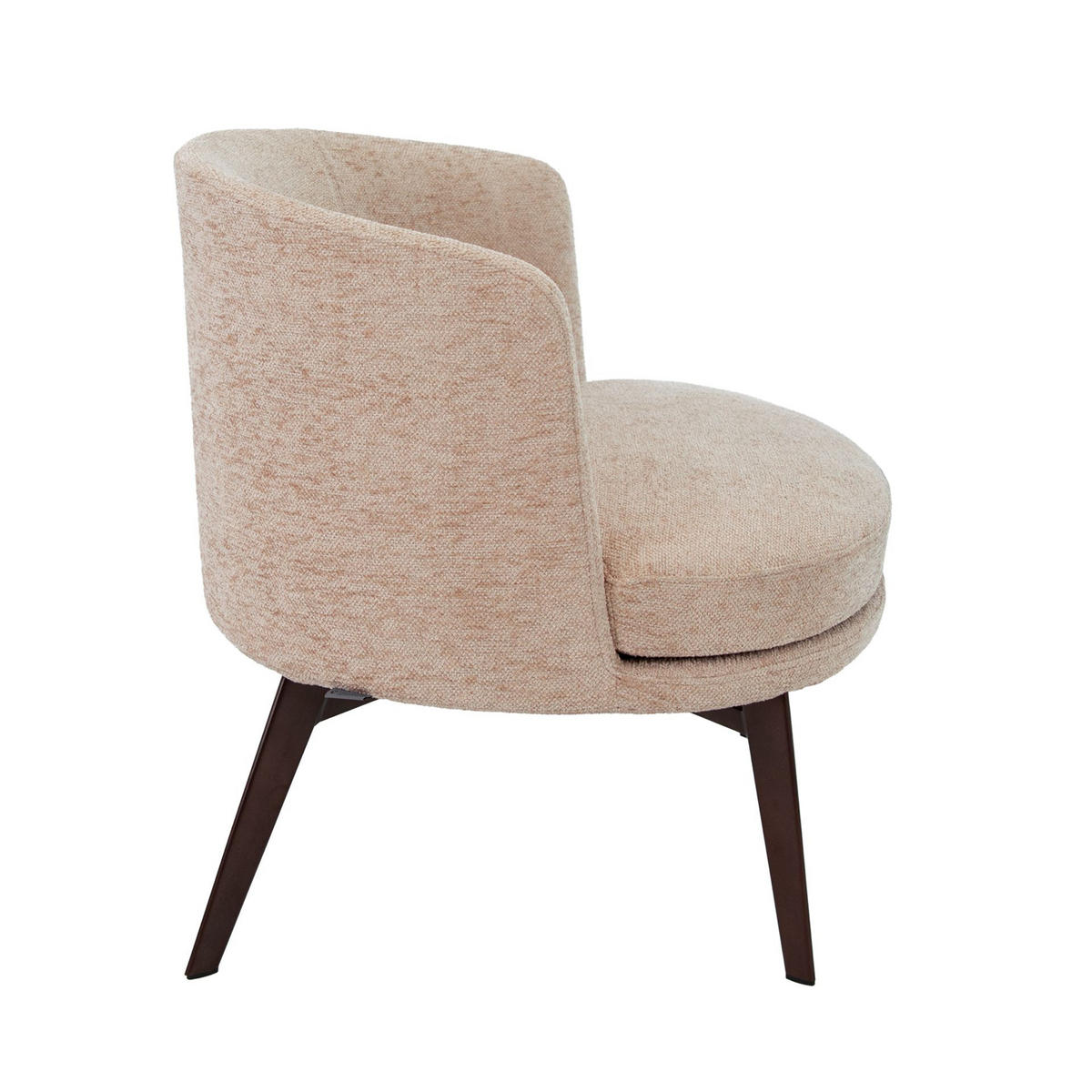 SESSEL aus cremefarbenem Stoff - Hellbraun/Edelstahlfarben, Textil/Metall (74/71/70cm) - ANGEL CERDA