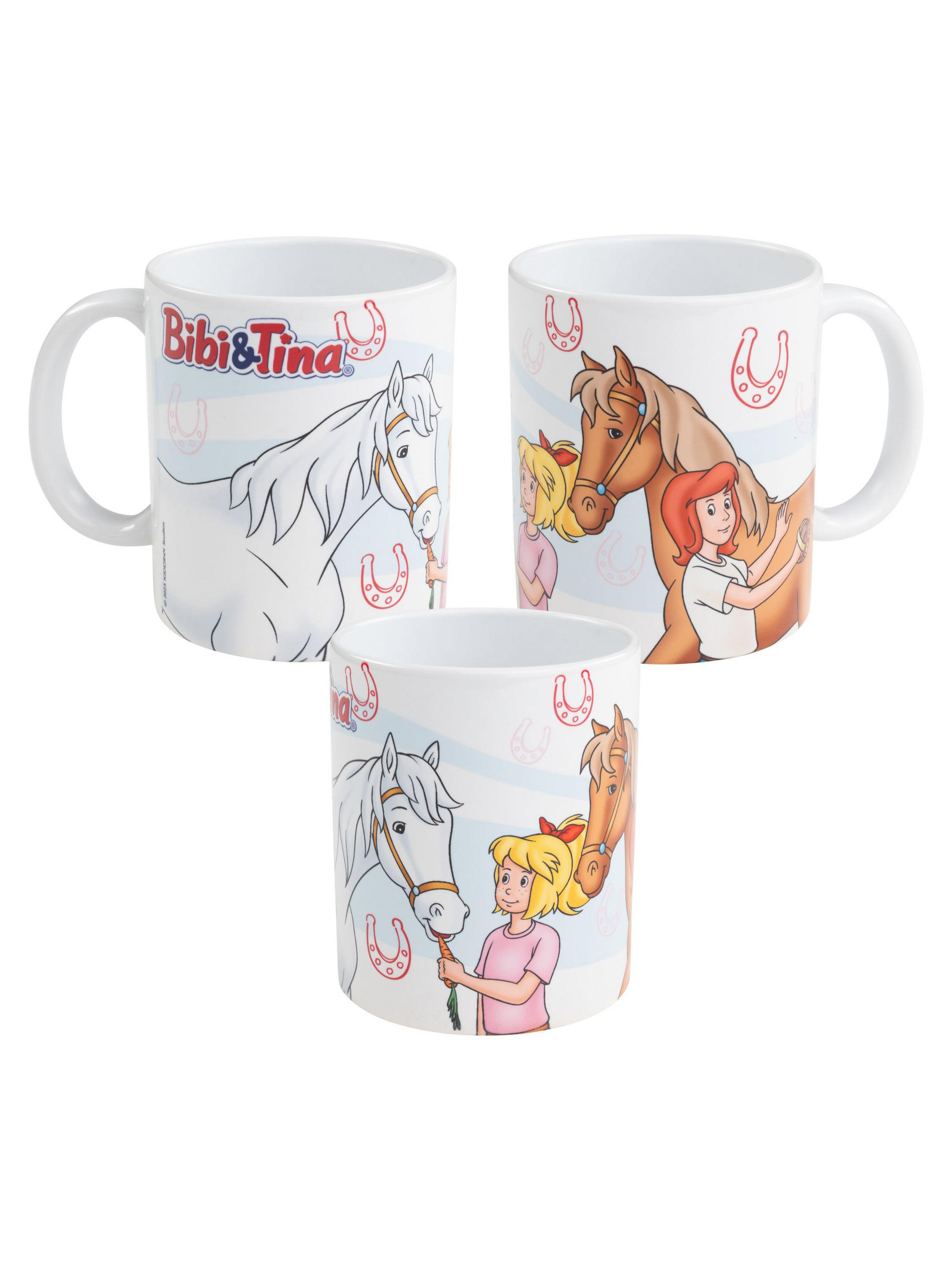 BECHER Bibi & Tina Hufeisen Weiß 320 ml - Weiß, Keramik (0.32L) - United Labels
