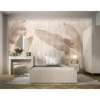 JUGENDZIMMER Mossa in Kashmir & Eiche Whisky 4 teilig mit Polsterbett 120er Breite, Kleiderschrank Schreibtisch und Nachttisch - Beige, Holzwerkstoff (80/200/120cm)