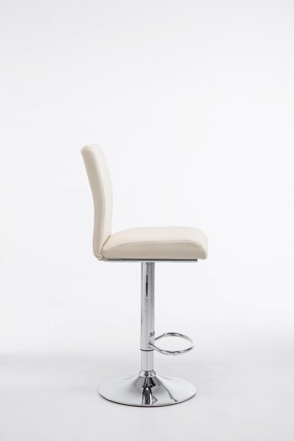 BARHOCKER Lederlook creme - Chromfarben/Creme, Textil/Metall (38.5/95/47cm) - CLP