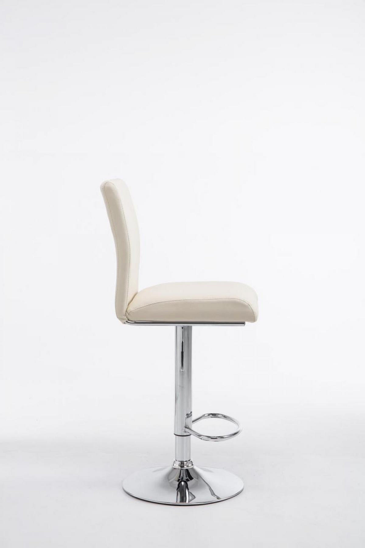BARHOCKER Lederlook creme - Chromfarben/Creme, Textil/Metall (38.5/95/47cm) - CLP