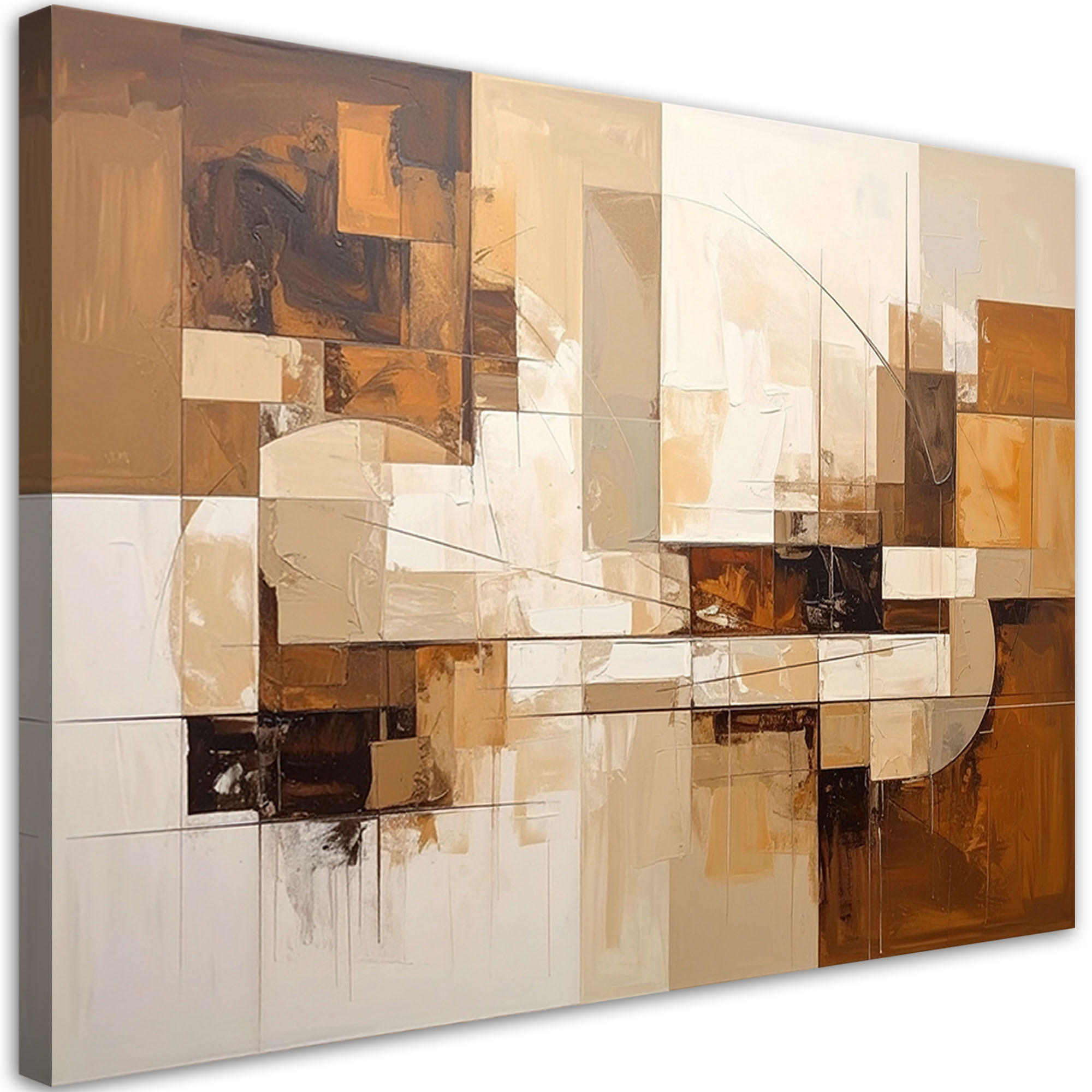 LEINWANDBILD 3D und geometrisch 45x30cm - Beige, Textil (45/30cm) - Feeby