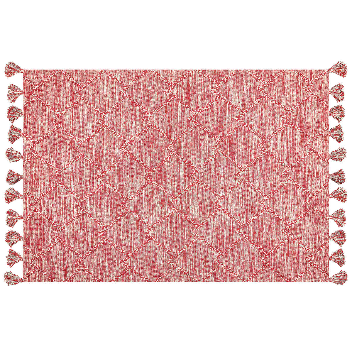 KURZFLOR-TEPPICH Nigde 230/160 cm - Rot, Textil (160/230cm) - Beliani