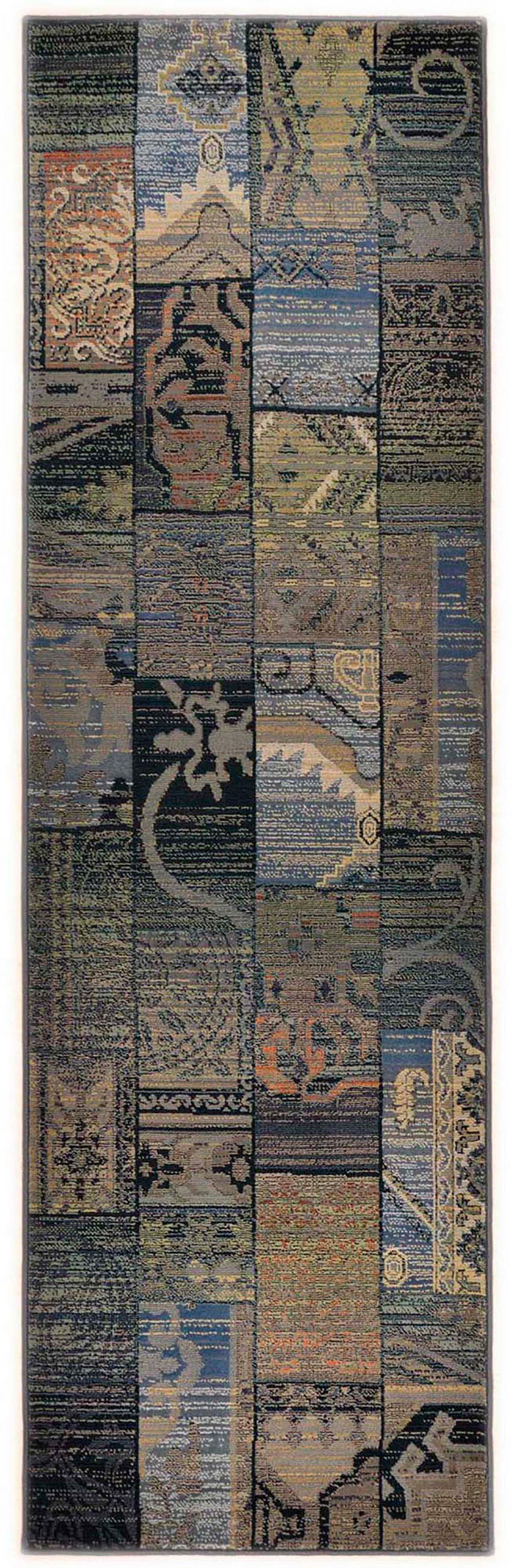 WEBTEPPICH Gabiro 5504 80x300 cm - Blau, Textil (80/300cm) - THEKO