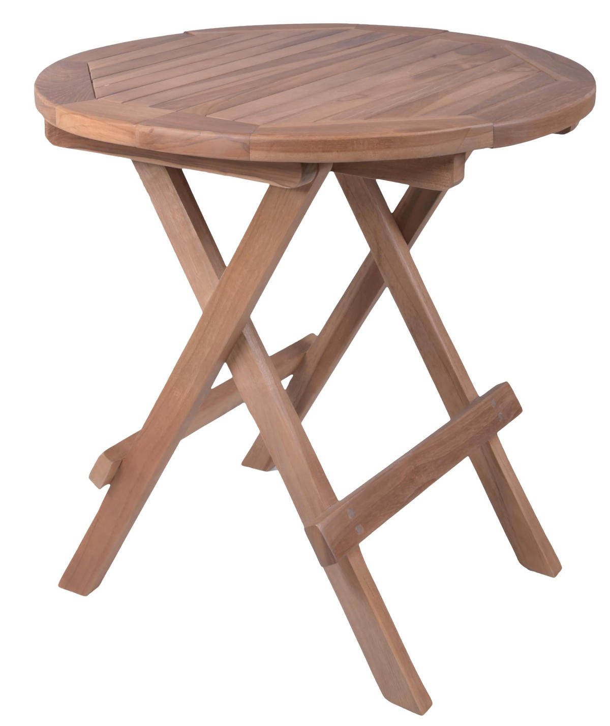 GARTENTISCH Nelle rund Garten - Teakfarben, Holz (50/50/51cm) - DELUKE