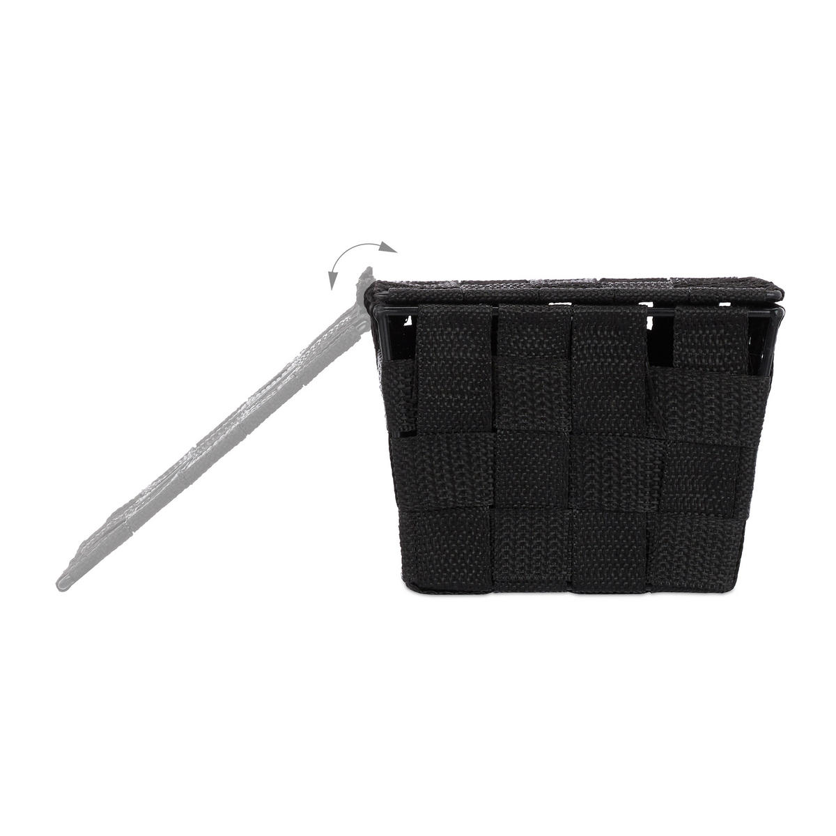 AUFBEWAHRUNGSKORB - Schwarz, Kunststoff/Metall (19.5/10.5/14.5cm) - Relaxdays