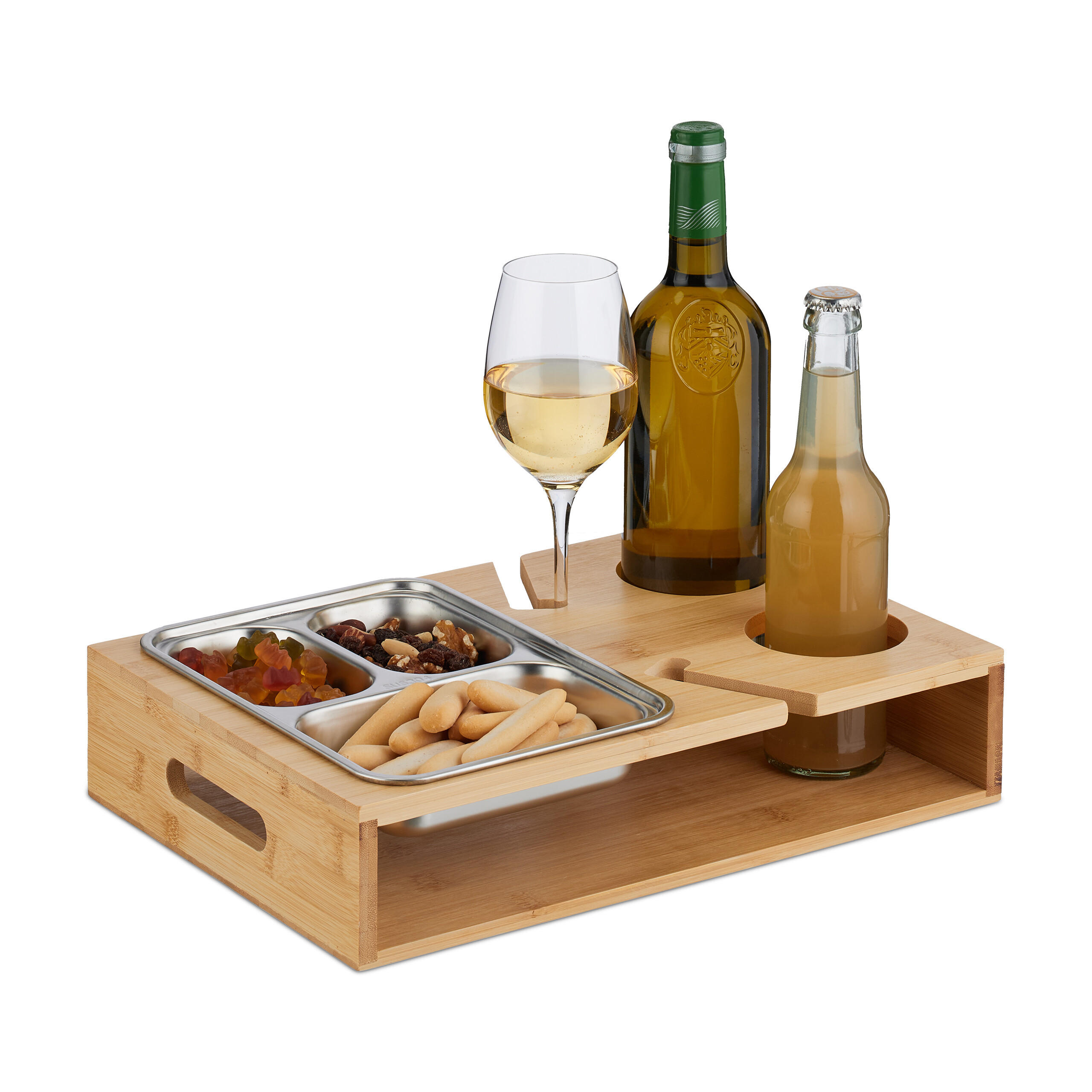 COUCHBAR - Hellbraun, Holz/Metall (36.5/8/25cm) - Relaxdays