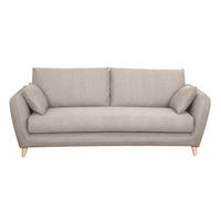 SCHLAFCOUCH Skandinavisch Beige Matratze 10cm 3-Sitzer CREEP - Beige, Textil (103/81/201cm) - Miliboo