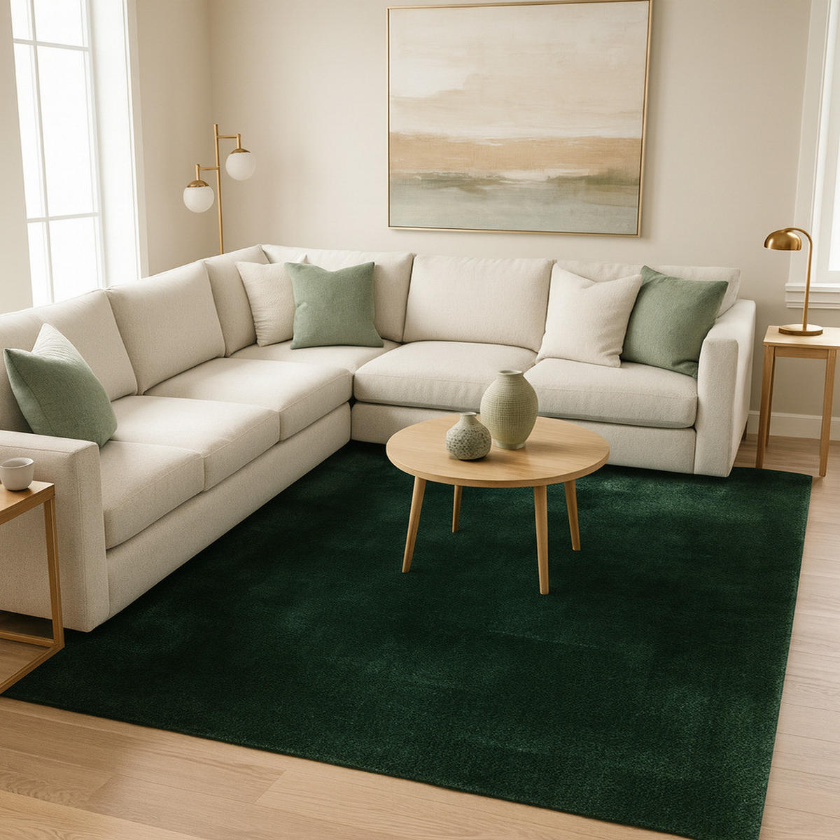 FELLTEPPICH SUPER SOFT PEARL - Dunkelgrün, Textil (160/230cm) - Pergamon