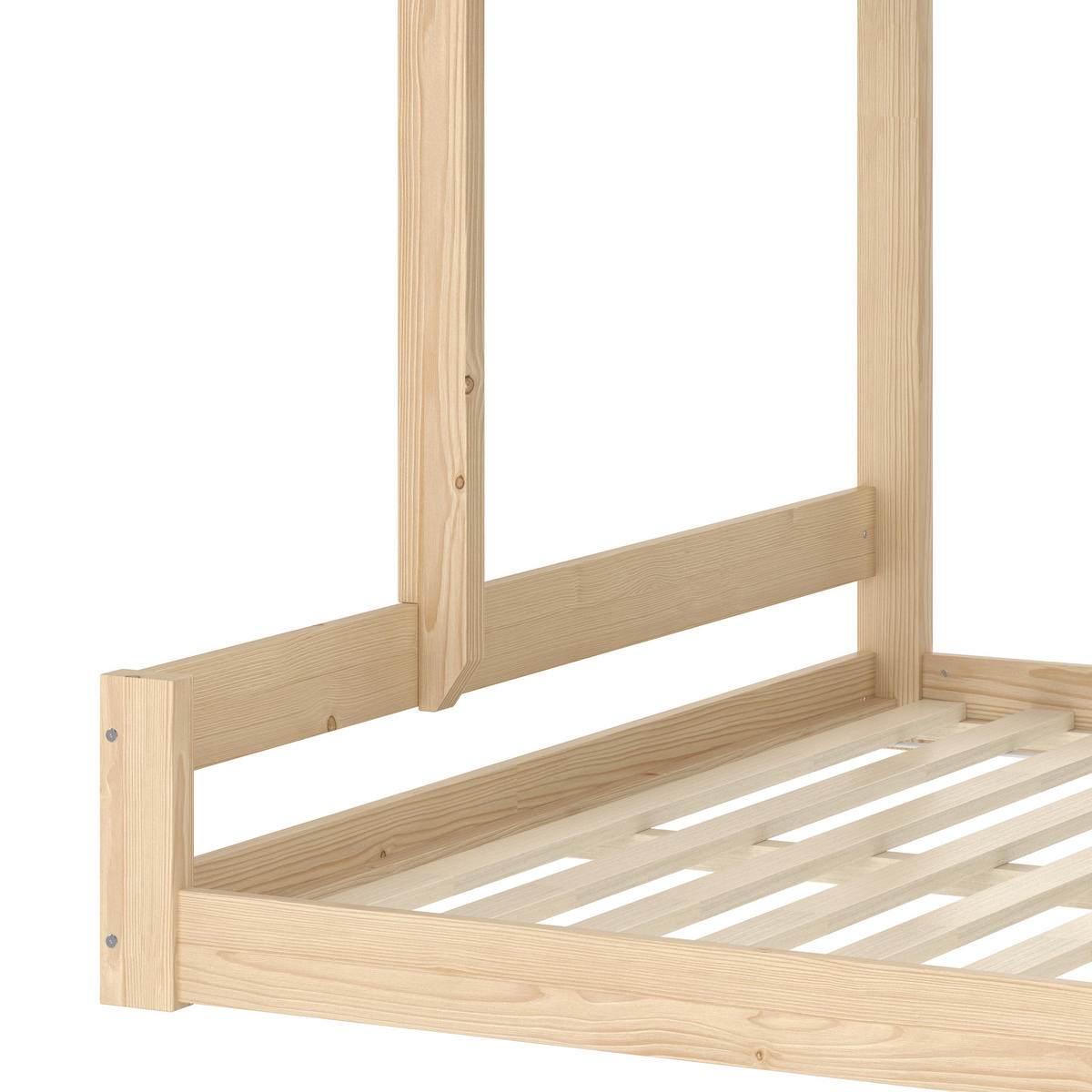 ETAGENBETT 90x200cm + 140x200cm Natur + Weiß Stauraumleiter Fenster - Multicolor, Holz (140/200cm) - FLIEKS