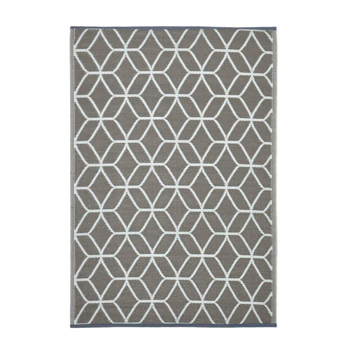 OUTDOORTEPPICH geometrisch gemustert 120/180 cm - Grau, Kunststoff (120/180cm) - Homescapes