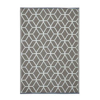 OUTDOORTEPPICH geometrisch gemustert 120/180 cm - Grau, Kunststoff (120/180cm) - Homescapes
