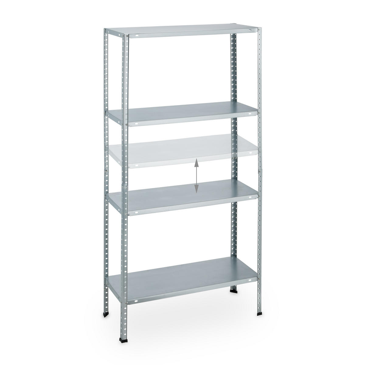 2XSCHWERLASTREGAL - Silberfarben, Kunststoff/Metall (75.5/147.5/30.5cm) - Relaxdays