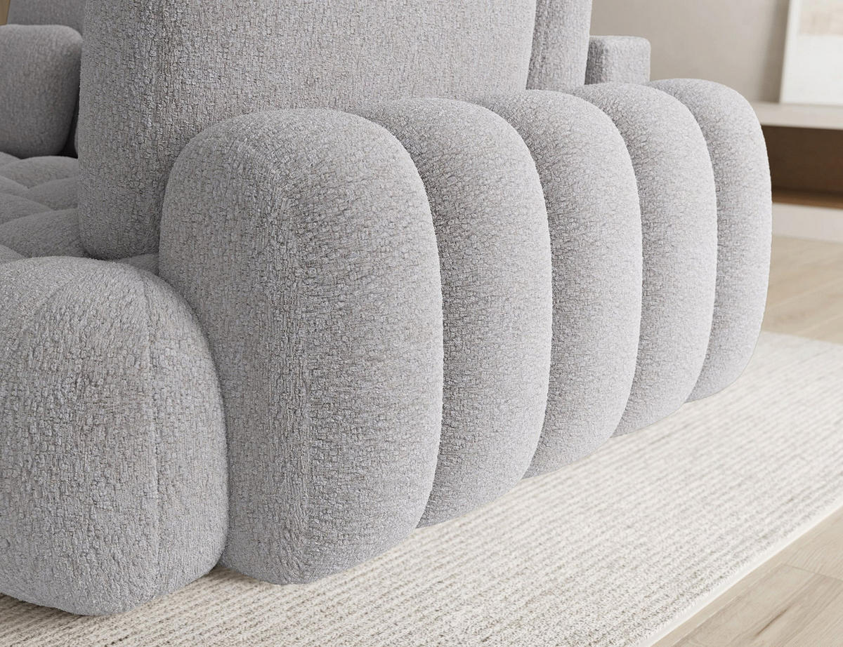 ECKSOFA COZION L-Form mit Schlaffunktion & Bettkasten – Modernes 3-Sitzer Sofa, HR-Kaltschaum, Wellenfederung, 267 × 165 cm - Schwarz/Grau, Kunststoff (267/165cm) - Wohnideebilder