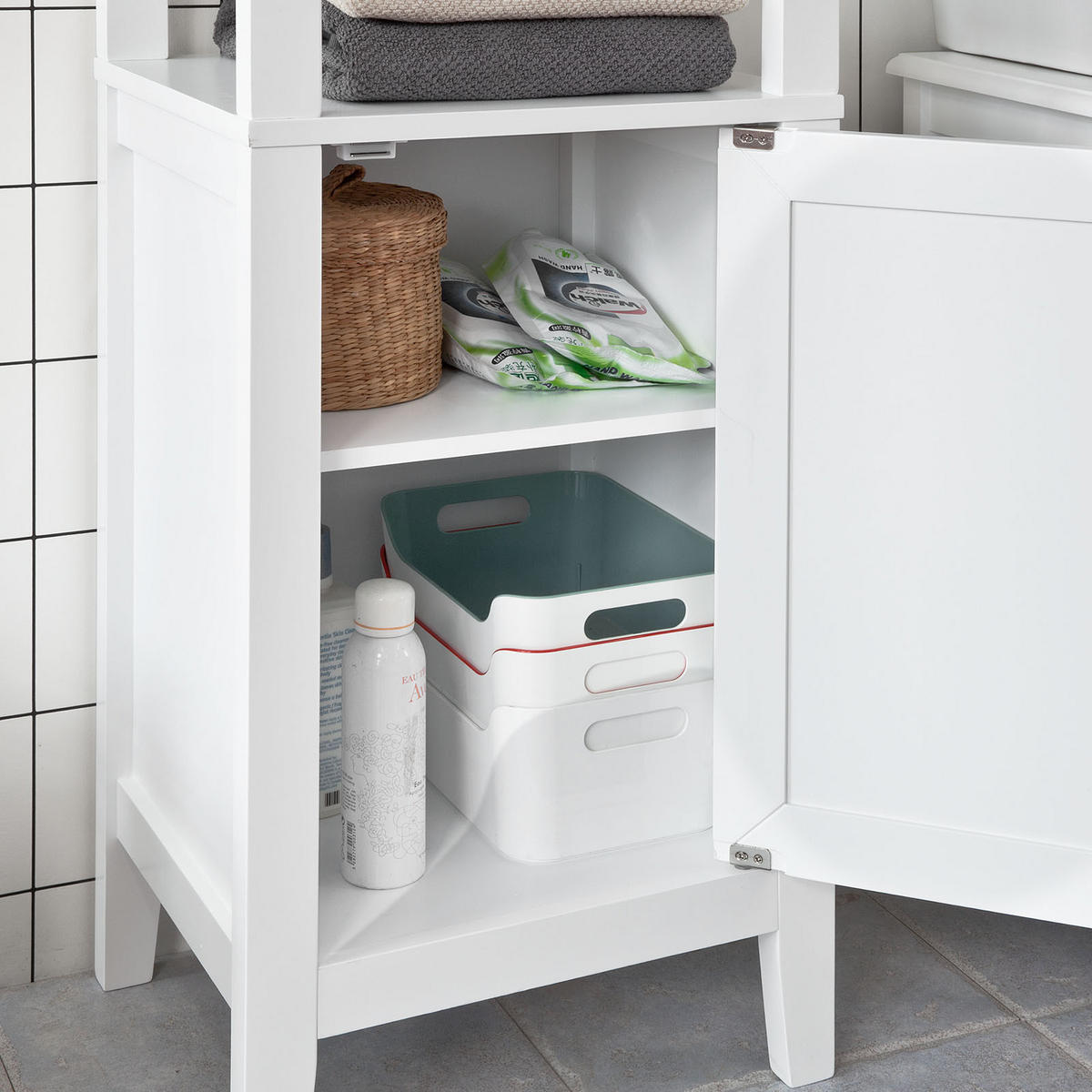 HOCHSCHRANK Weiß - Weiß, Holzwerkstoff (40/150/33cm) - SoBuy