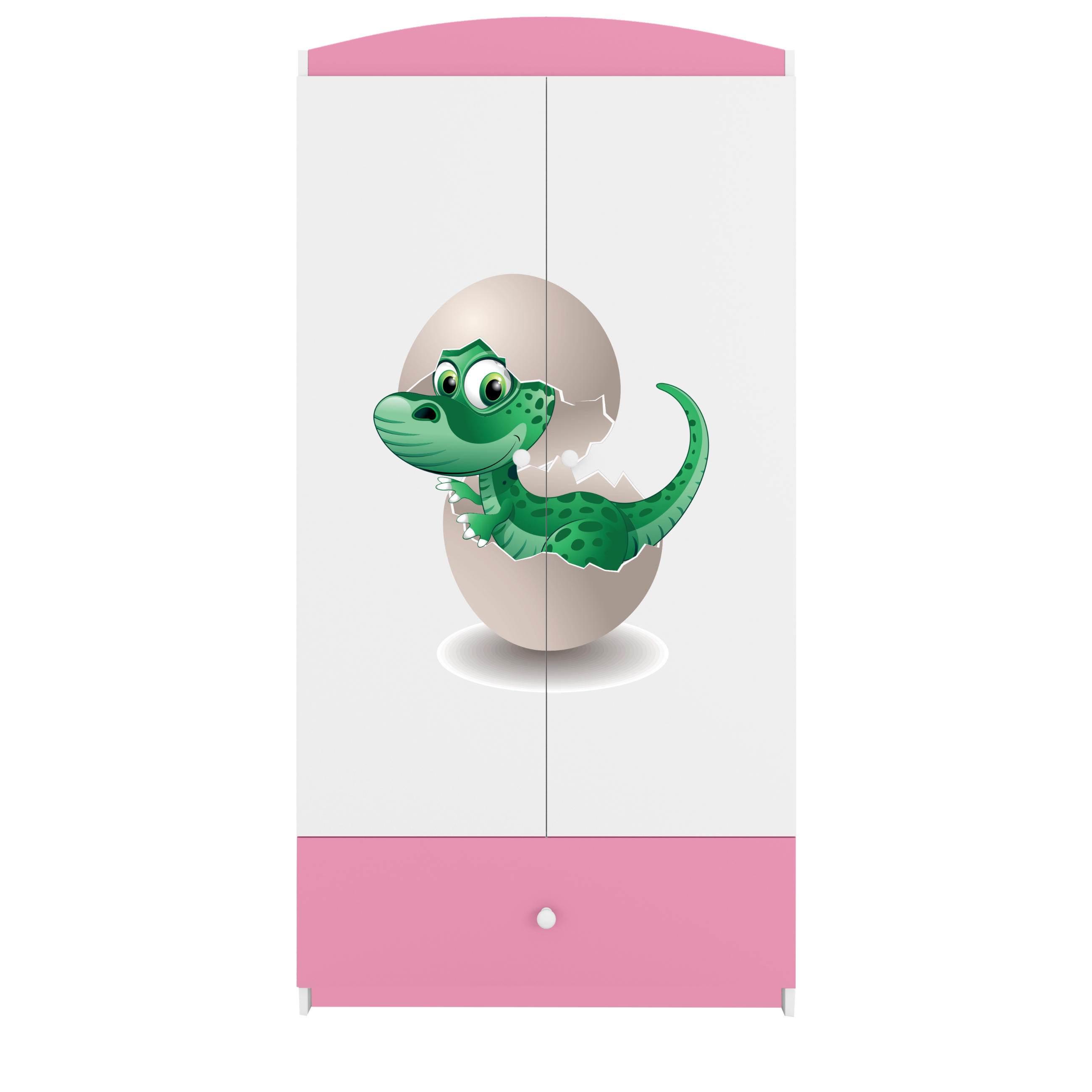 KINDERKLEIDERSCHRANK Kleiner Dino - Hellrosa, Holzwerkstoff (90/175/52cm) - RAUMHIRSCH FURNITURE