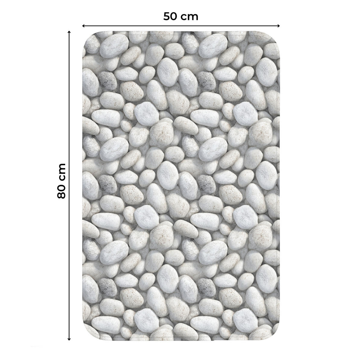 WC PŘEDLOŽKA Kameny - šedé - oválné 50x80 cm - světle šedá, textil/plast (50/1cm) - OnlyWow