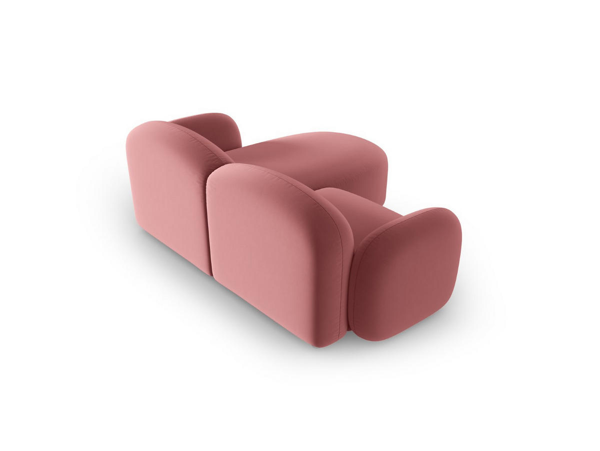 ECKSOFA links Blair aus Samt lachs 3 Sitzplätze - Pink, Textil (155/194cm) - Micadoni