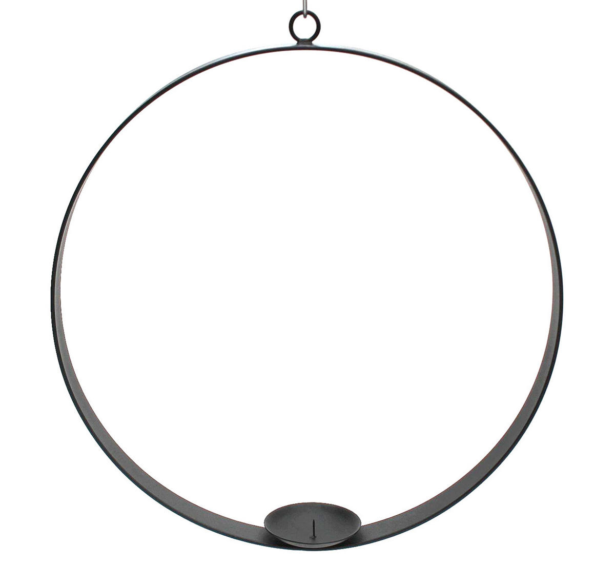 WANDKERZENHALTER rund Metall Schwarz 50 cm - Schwarz, Metall (50/50/4cm) - DanDiBo