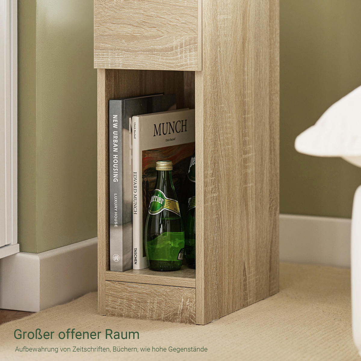 NACHTTISCH Natur - Naturfarben, Holzwerkstoff (20/60/35cm) - SoBuy