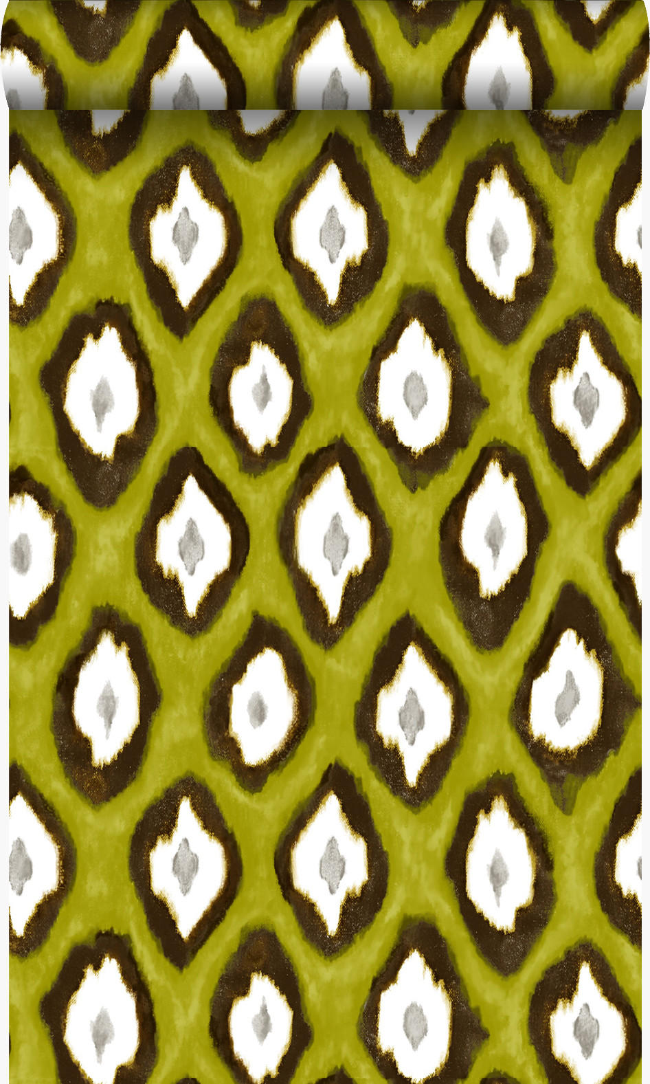 TAPETE Ikat-Motiv 53 cm x 10.05 m - Gelb, Papier (53/1000cm) - Origin Wallcoverings