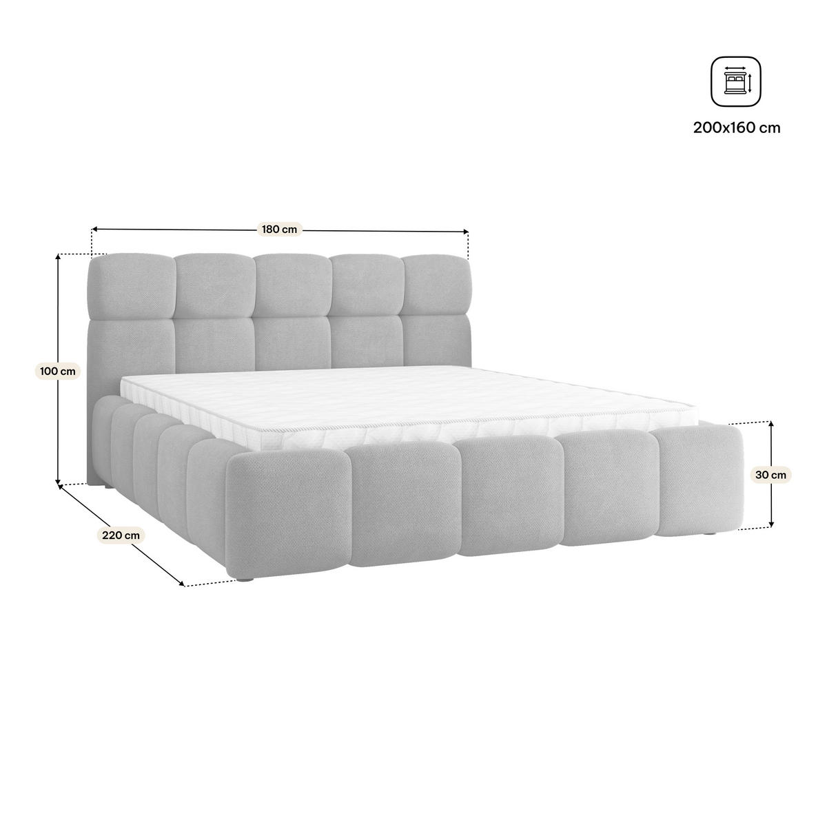 POLSTERBETT FARU SR 160x200 cm mit Bettkästen - Rosa - Rosa, Holz (160/200cm) - MASSENO