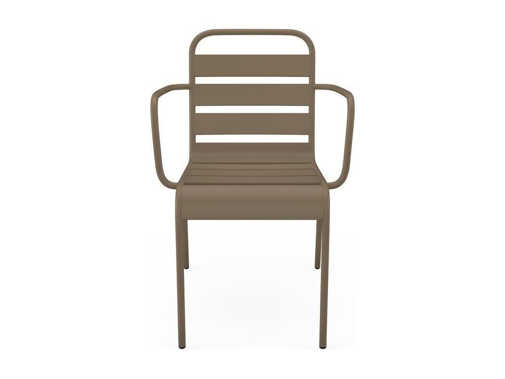 GARTENSESSEL stapelbar 2er-Set - Metall - Taupe - MIRMANDE von MYLIA - Braun, Metall (59/79/56cm) - Vente-Unique