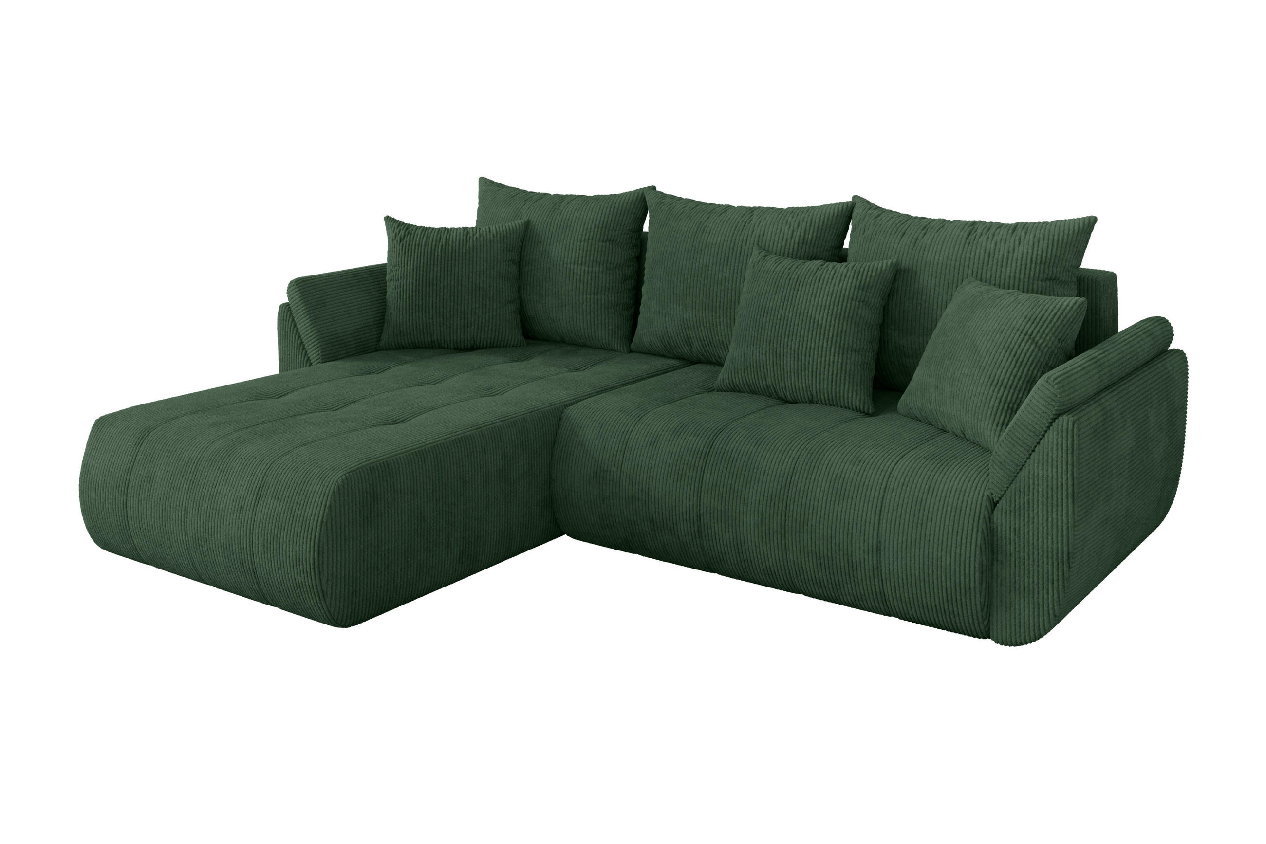 Altdecor Ecksofa Dunkelgrün 277x194 cm