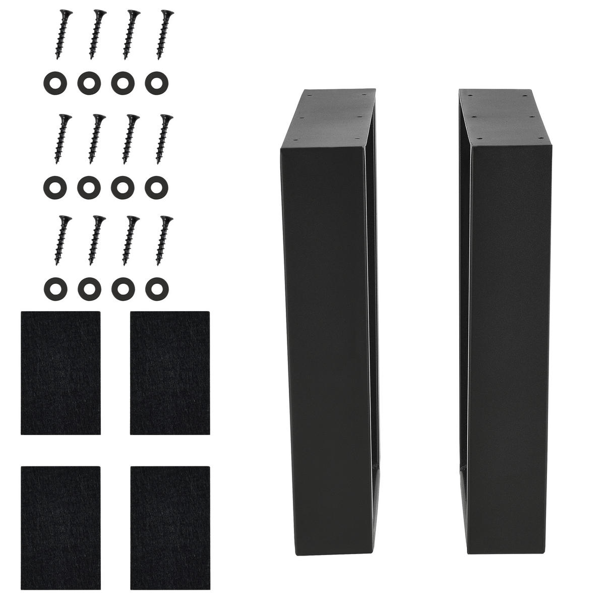 TISCHGESTELL-SET 2 TLG. Lalling - Schwarz, Metall (40/43/8cm) - [en.casa]