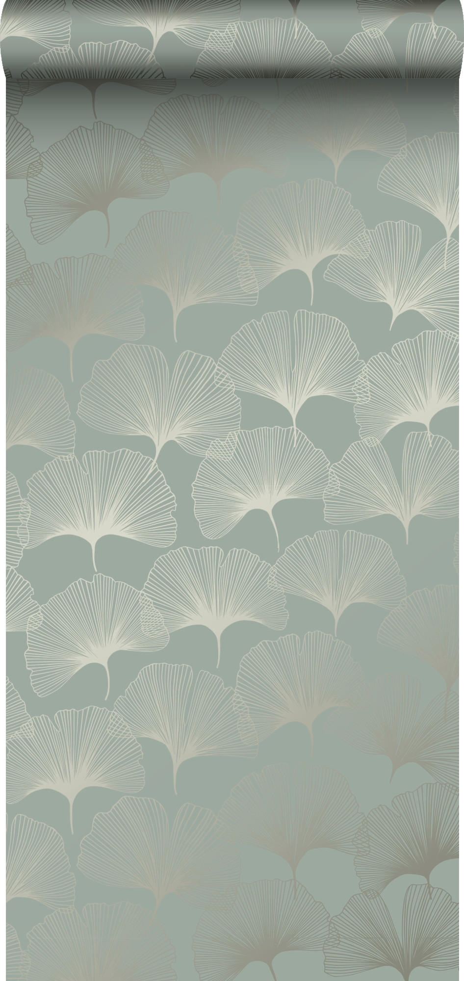 TAPETE Ginkgoblätter 53 cm x 10.05 m - Grün, Papier (53/1000cm) - Origin Wallcoverings